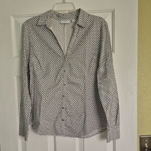 New York & Company Black and White Blouse